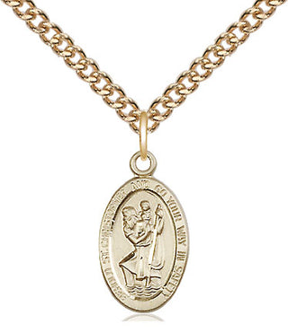 14kt Gold Filled Saint Christopher Medal Religious Jewelry Engraved Catholic Saint Jewelry