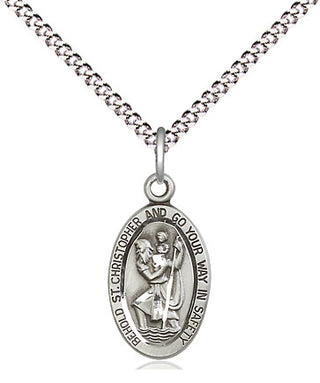Pewter Saint Christopher Medal Religious Jewelry Engraved Catholic Saint Jewelry