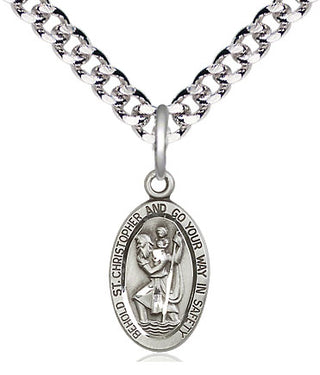 Pewter Saint Christopher Medal Religious Jewelry Engraved Catholic Saint Jewelry