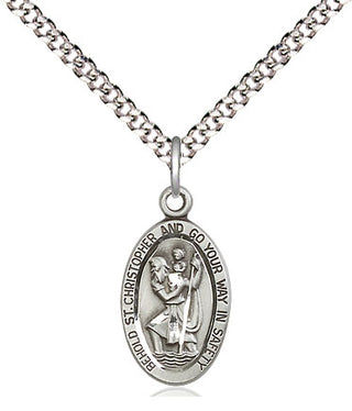 Pewter Saint Christopher Medal Religious Jewelry Engraved Catholic Saint Jewelry