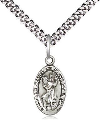 Pewter Saint Christopher Medal Religious Jewelry Engraved Catholic Saint Jewelry
