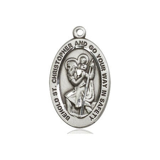 Sterling Silver Saint Christopher Medal Catholic Jewelry Engraved Catholic Saint Jewelry