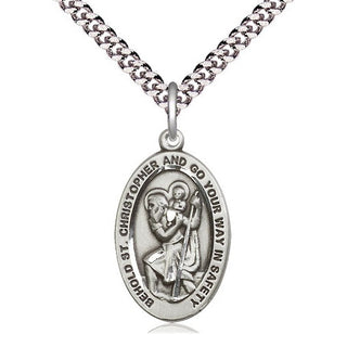 Sterling Silver Saint Christopher Medal Catholic Jewelry Engraved Catholic Saint Jewelry