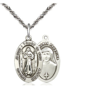 Sterling Silver Divine Mercy Medal Religious Jewelry