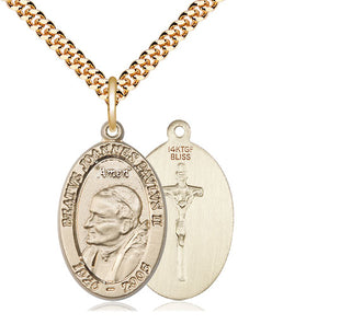 14kt Gold Filled Saint John Paul II Medal Catholic Jewelry