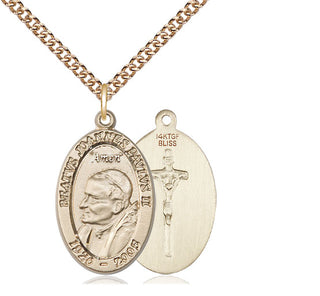 14kt Gold Filled Saint John Paul II Medal Catholic Jewelry