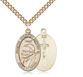 14kt Gold Filled Saint John Paul II Medal Catholic Jewelry