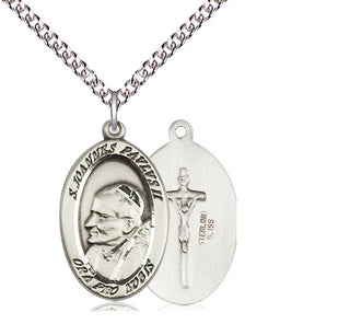 Sterling Silver Saint John Paul II Medal Catholic Jewelry