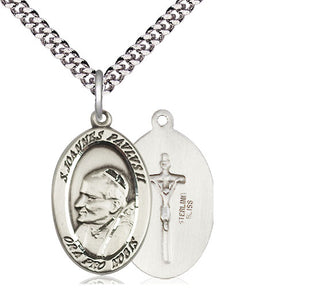 Sterling Silver Saint John Paul II Medal Catholic Jewelry