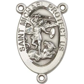 Sterling Silver Saint Michael the Archangel Rosary Center