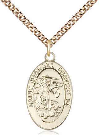 14kt Gold Saint Michael the Archangel Medal
