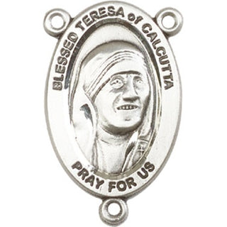 Sterling Silver Saint Teresa of Calcutta Rosary Center