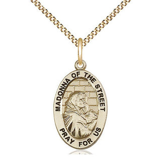 14kt Gold Filled Madonna of the Street Medal Catholic Jewelry