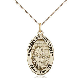 14kt Gold Filled Madonna of the Street Medal Catholic Jewelry