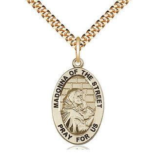 14kt Gold Filled Madonna of the Street Medal Catholic Jewelry