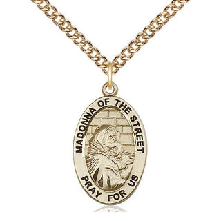 14kt Gold Filled Madonna of the Street Medal Catholic Jewelry