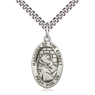Sterling Silver Madonna of the Street Medal Catholic Jewelry