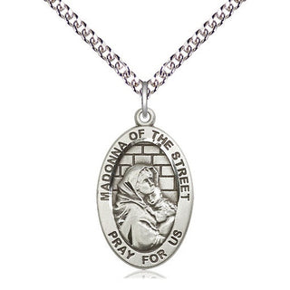 Sterling Silver Madonna of the Street Medal Catholic Jewelry