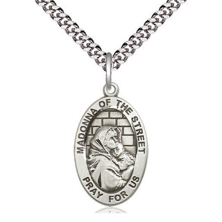 Sterling Silver Madonna of the Street Medal Catholic Jewelry