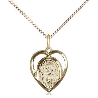 14kt Gold Filled Scapular Medal Religious and Catholic Jewelry