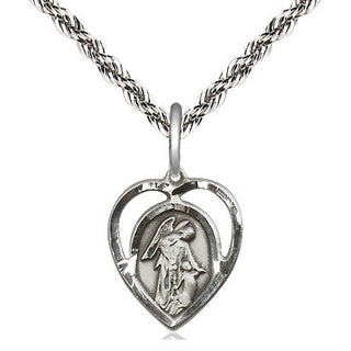 Sterling Silver Guardian Angel Medal Religious and Catholic Jewelry