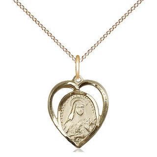14kt Gold Filled Saint Theresa Medal Religious and Catholic Jewelry