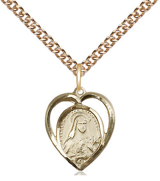 14kt Gold Filled Saint Theresa Medal Religious and Catholic Jewelry