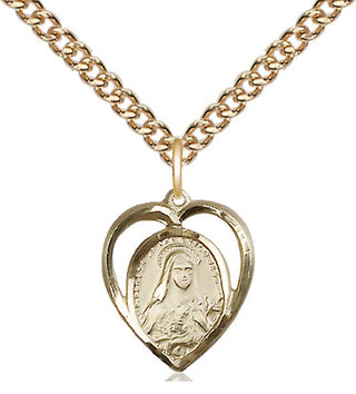 14kt Gold Filled Saint Theresa Medal Religious and Catholic Jewelry
