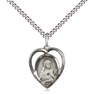 Sterling Silver Saint Theresa Medal Religious and Catholic Jewelry