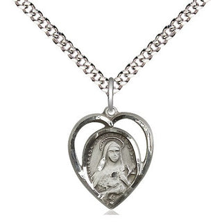 Sterling Silver Saint Theresa Medal Religious and Catholic Jewelry