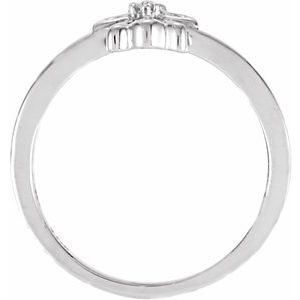 14K White Gold .005 CT Natural Diamond Youth Angel Ring