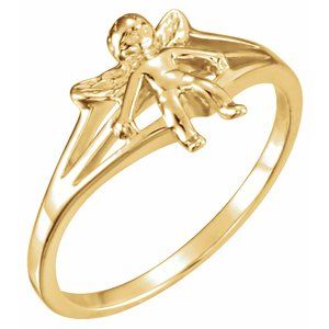 14K Gold Cherub Chastity Ring
