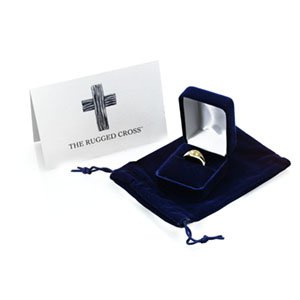 14K White Gold The Rugged Cross Chastity Ring