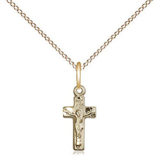 14kt Gold Crucifix Medal