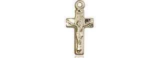 14kt Gold Crucifix Medal