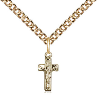 14kt Gold Crucifix Medal