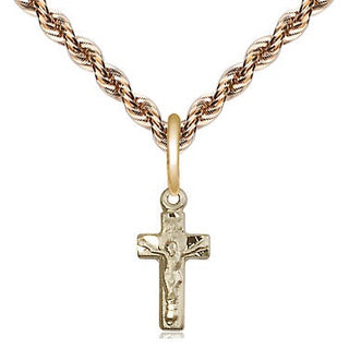 14kt Gold Crucifix Medal