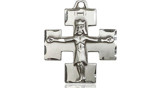 Sterling Silver Modern Crucifix Medal
