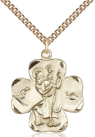 14kt Gold Saint Christopher Medal
