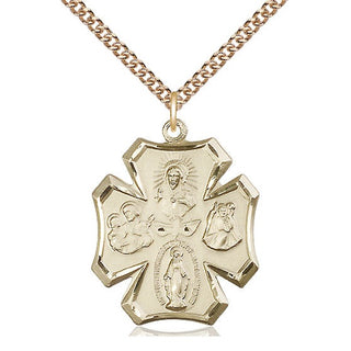 14kt Gold Filled 5-Way Medal Catholic Jewelry