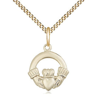 14kt Gold Filled Claddagh Medal Religious Jewelry
