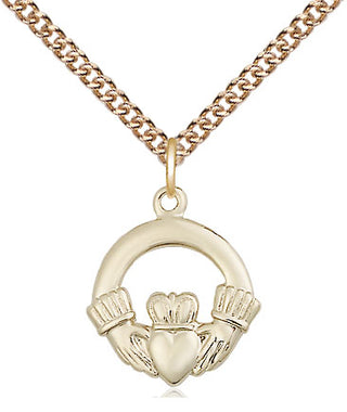 14kt Gold Filled Claddagh Medal Religious Jewelry