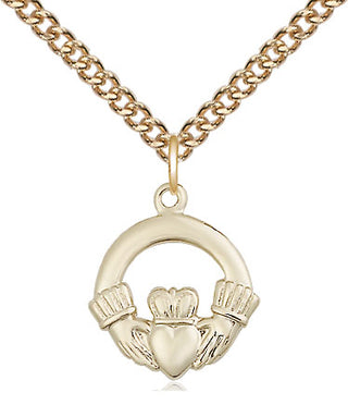 14kt Gold Filled Claddagh Medal Religious Jewelry