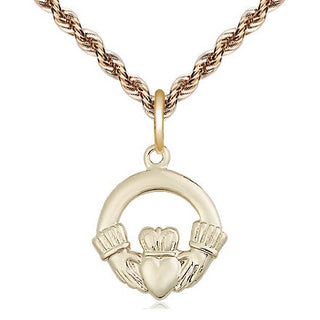 14kt Gold Filled Claddagh Medal Religious Jewelry