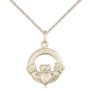 14kt Gold Claddagh Medal