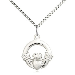 Sterling Silver Claddagh Medal Religious Jewelry