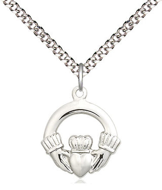 Sterling Silver Claddagh Medal Religious Jewelry