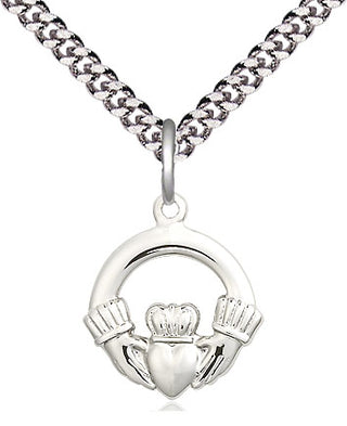 Sterling Silver Claddagh Medal Religious Jewelry