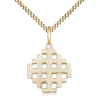 14kt Gold Filled Jerusalem Cross Medal Religious Jewelry