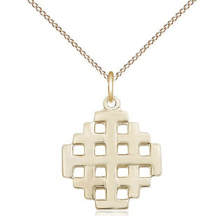 14kt Gold Filled Jerusalem Cross Medal Religious Jewelry